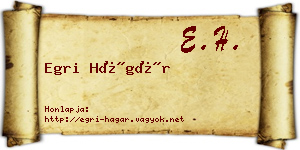 Egri Hágár névjegykártya